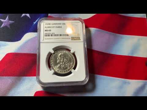 World Coins Germany Rep 1928 3 Marks Durer