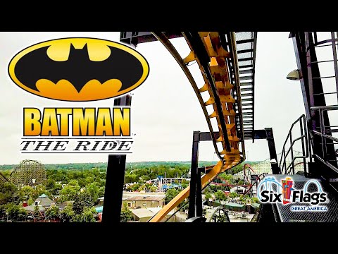 Front row point of view footage of Batman The Ride