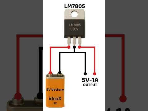 How to Get 5V from 9V Battery – LM7805 Regulator! 🔌🔧 #electronic #diy #ideax #voltageregulator