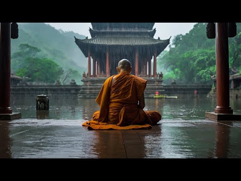 Rainy Day in a Serene Ancient Temple