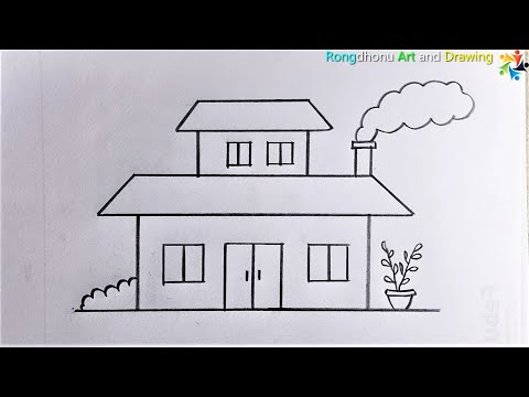 House Drawing | Ghar Drawing | My Home Art😘😘