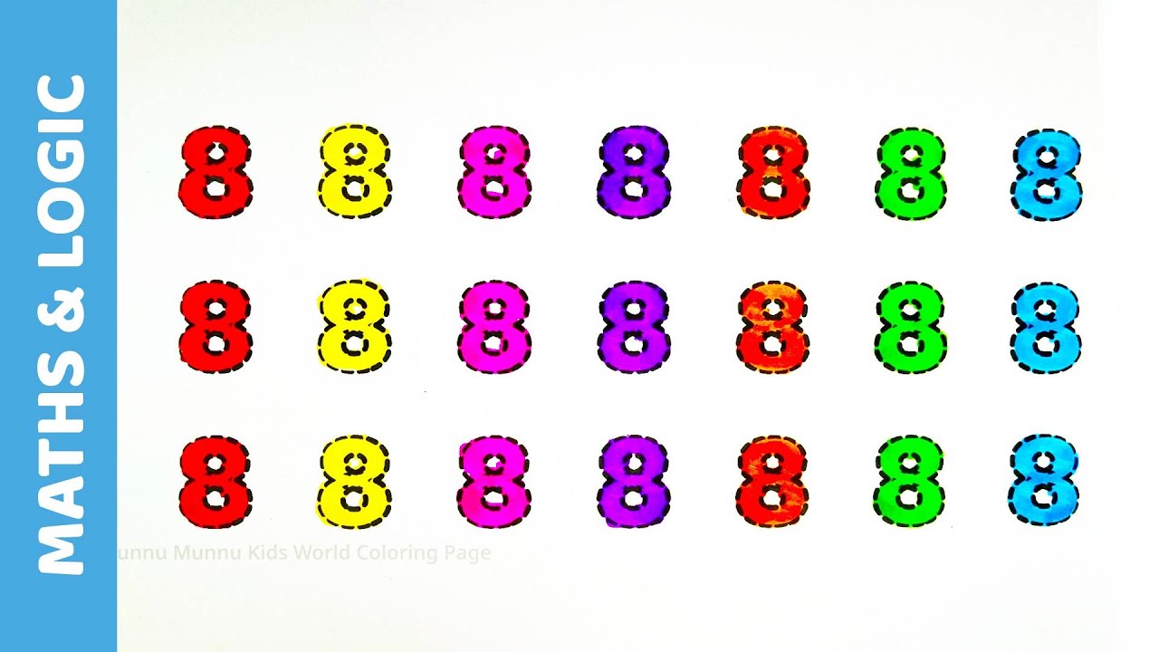 Number 8 Tracing and Coloring for Kids | Fun Drawing Activity | Preschool Math