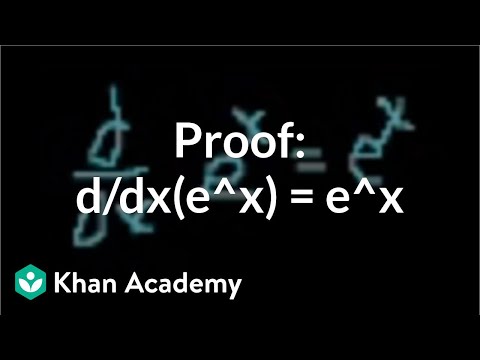 Proof: d/dx(e^x) = e^x 