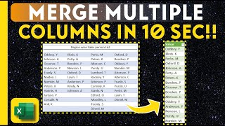 Excel tips: How to Merge Multiple Columns in Excel in 10 Seconds