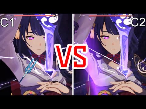 Raiden Shogun Comparison C1 vs C2 (Aggravate & Nuke Team) | Genshin Impact 3.3