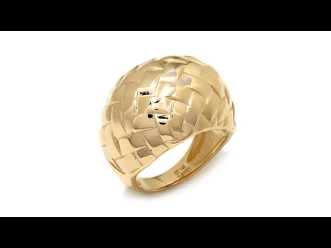 Passport to Gold  "Basketweave" 14K Dome Ring