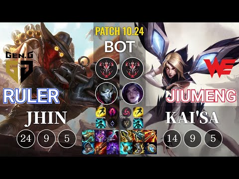 GEN Ruler Jhin vs WE Jiumeng Kai'Sa Bot - KR Patch 10.24