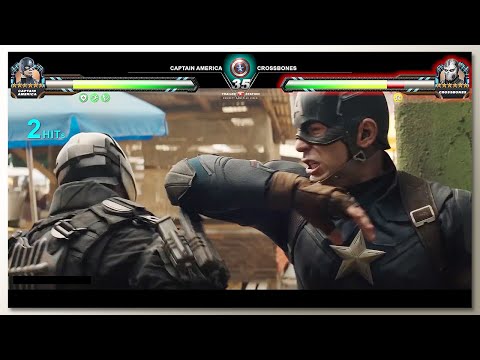 Captain America vs Crossbones with Healthbars