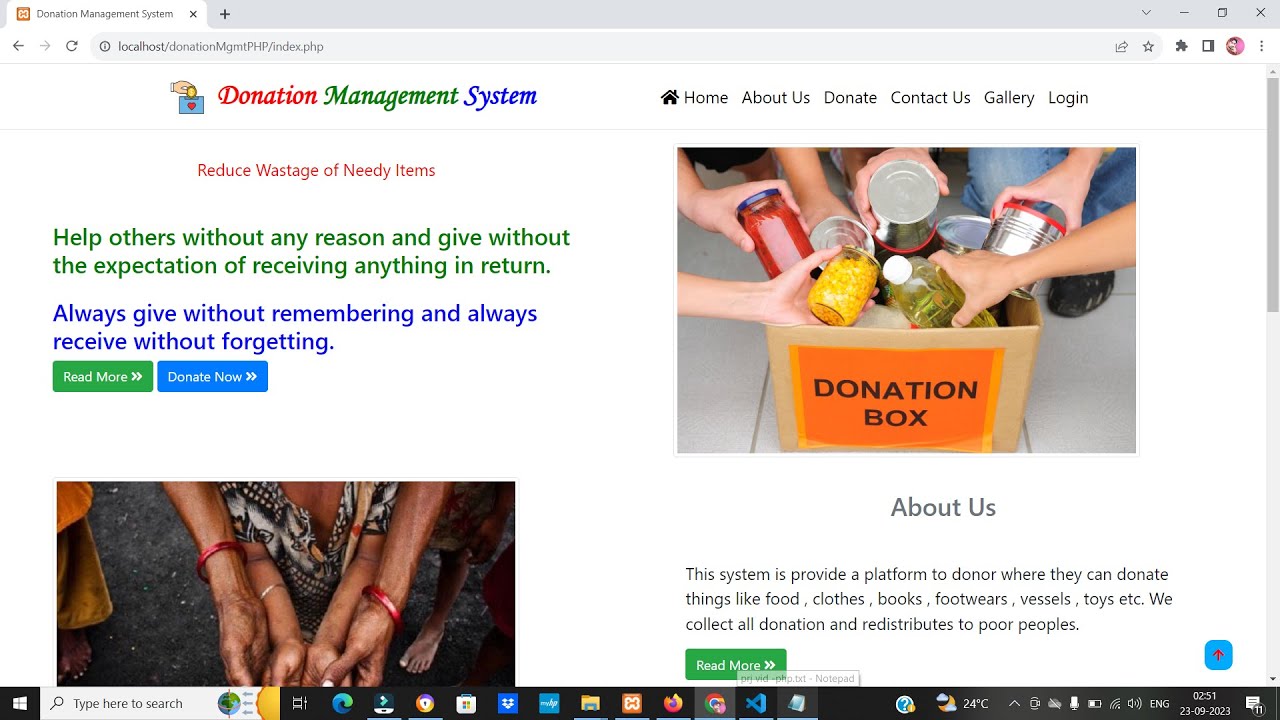 Donation Management System Project using PHP & MYSQL