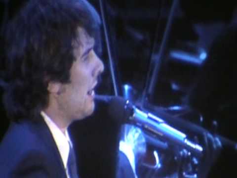 Josh Groban playing drums in a suit!