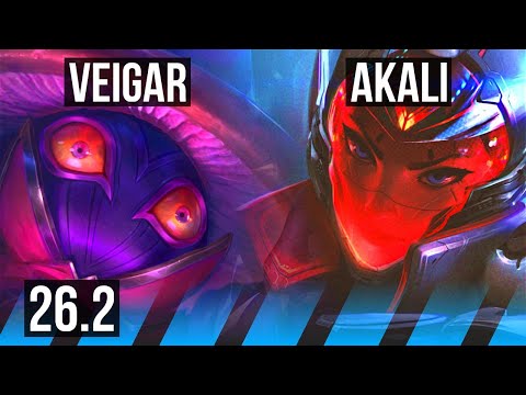 VEIGAR vs AKALI (MID) | Unsealed Spellbook, 53K damage | EUW Grandmaster | 26.2