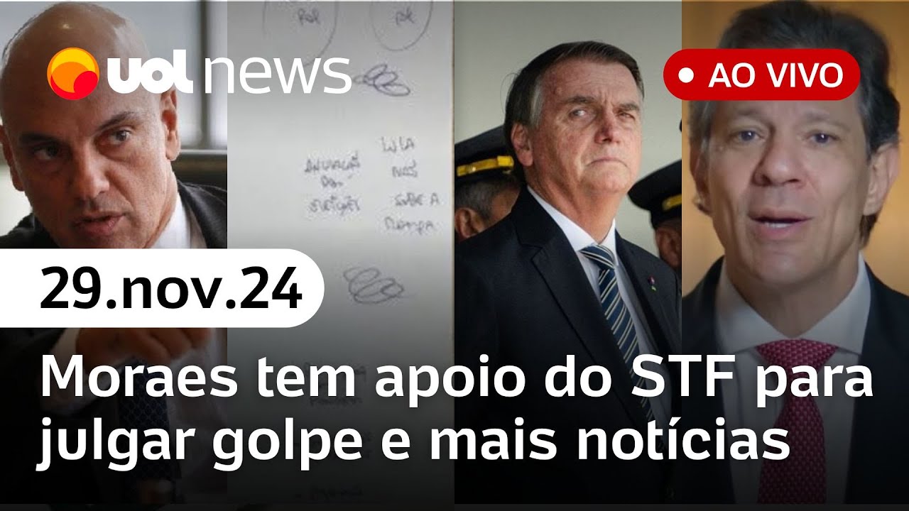 Bolsonaro seria 'traído' em golpe, diz advogado; Moraes tem apoio do STF e + | UOL News ao vivo