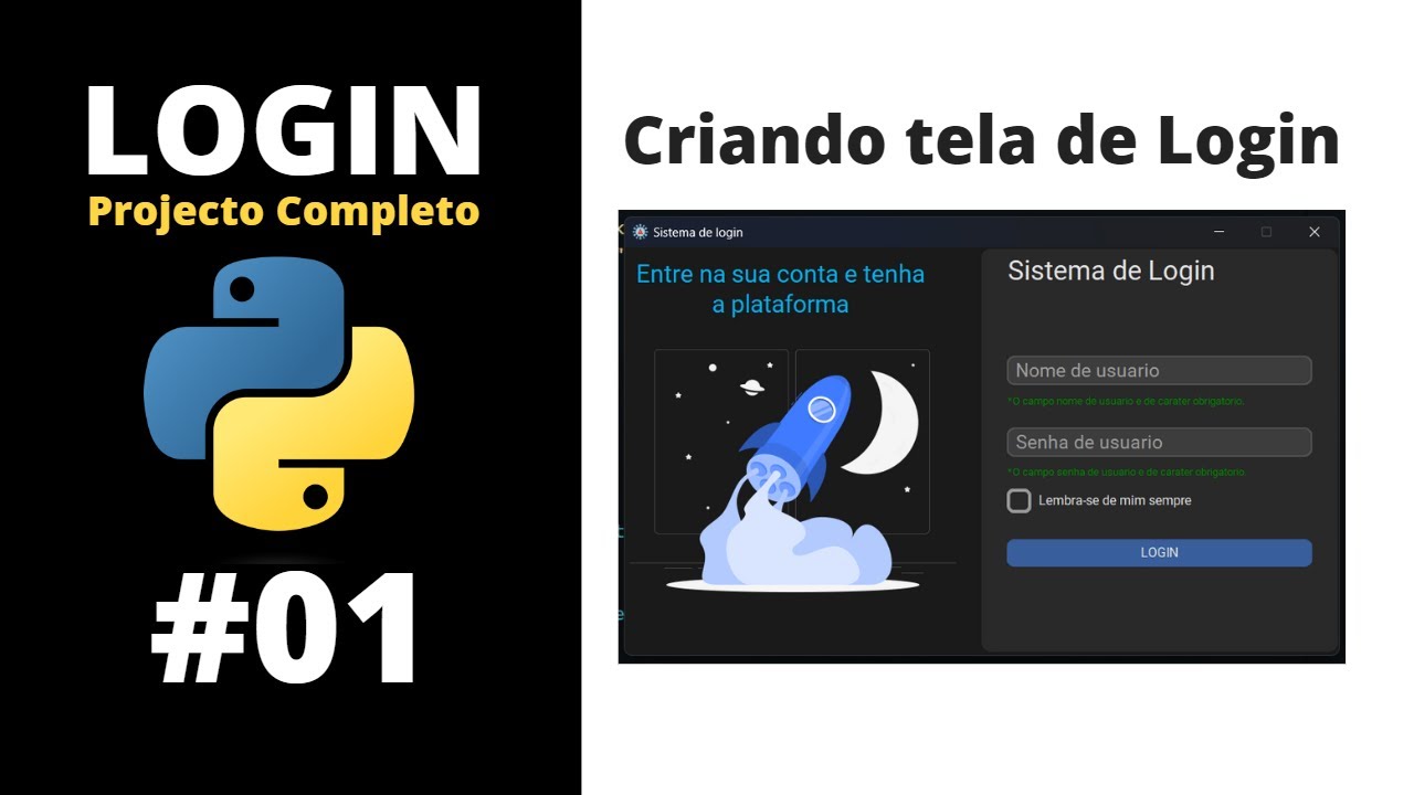 #001 - Criando Sistema de Login moderno com CTk || #Python #Tkinter #sqlite3