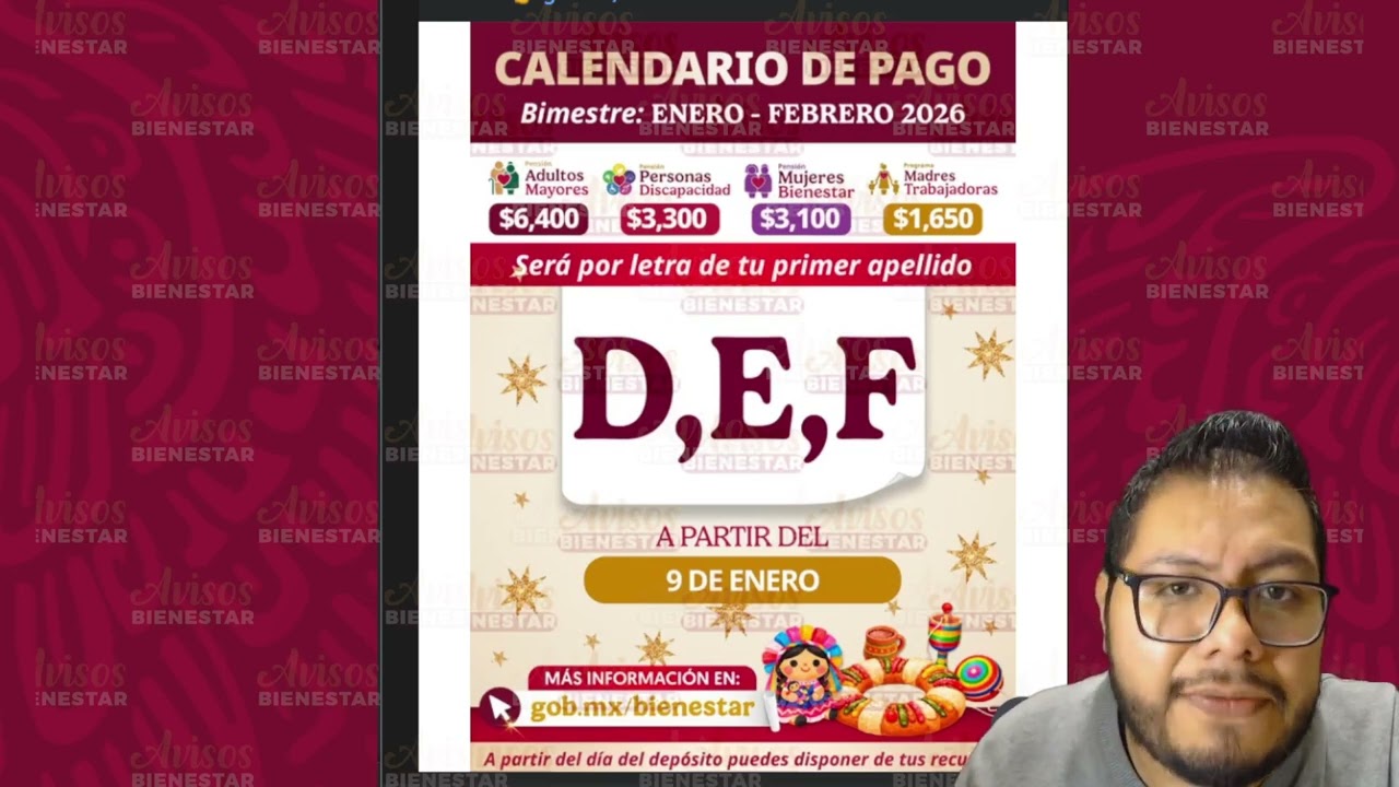 Hoy 9 de enero a esto adultos mayores y mujeres de 60 a 64 años les toca pago pensión bienestar