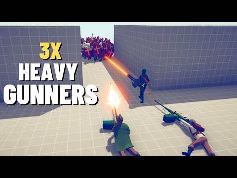 3x HEAVY GUNNERS vs EVERY FACTION ARMIES - Totally Accurate Battle Simulator TABS