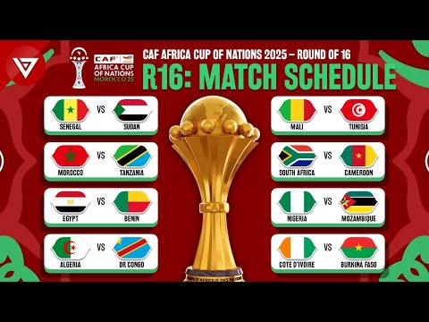 🔴Round of 16 CAF Africa Cup of Nations 2025: Match Schedule & Fixtures Today