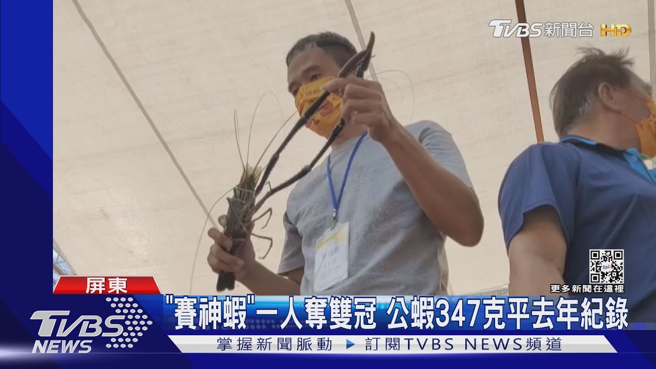 潮州「賽神蝦」一人奪雙冠 公蝦347克比手臂長