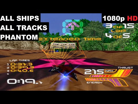 WipEout 2097 / XL All Tracks / Circuits Phantom + All Ships ePSXe Gameplay