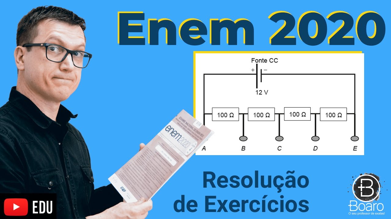 ENEM 2020 - RESOLUÇÃO dos EXERCÍCIOS - Um estudante tem uma fonte de tensão com corrente contínua