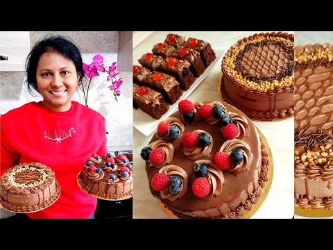 Zoom class එකේ පලමු දවස බොහෝ ඉල්ලීම් නිසා එකතුකලා/Chocolate cake , Chocolate buttercream , Ganache