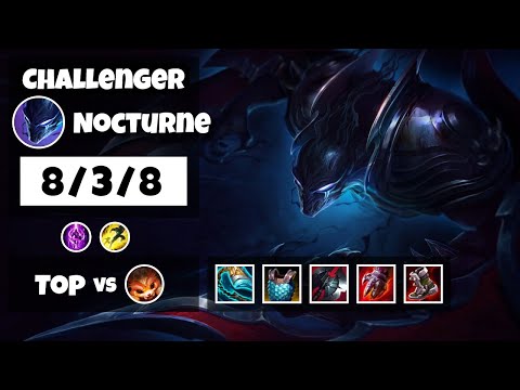 Nocturne vs Gnar 11.10 Top Lane S11 Challenger Gameplay (8/3/8) - EU