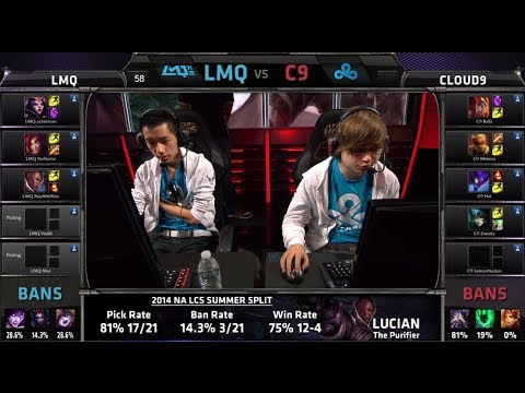 LMQ vs Cloud 9 | S4 NA LCS Summer split 2014 W2D2 | LMQ vs C9 G1