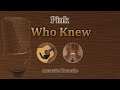 Who Knew - Pink (Acoustic Karaoke)