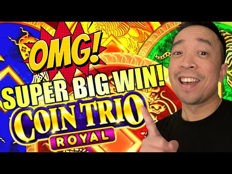 NEW!!! 4 COINS! COIN TRIO ROYAL! 🤑 FIRST SPIN BIG WIN!! COIN TRIO ROYAL Slot Machine (ARISTOCRAT)