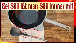 Bei Silit ißt man Silit immer mit [ Silit Wuhan Wok Pfanne ] Teflon Beschichtung & Plastik im Essen