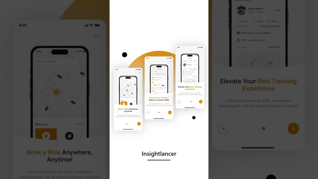 Taxi Booking App UI | Cab Booking App UI | Figma UI Design | Mobile App UI Design | UIUX Design | ui