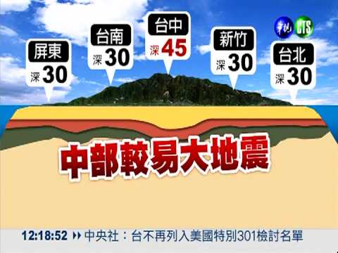 中央山脈底45公里 台灣持續造山!