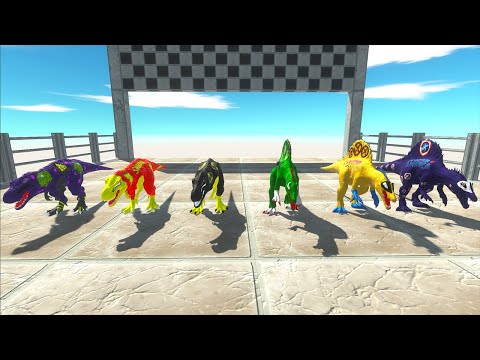 Hunting found Jurassic world evolution 3 T-rex Superhero Vs 3 Spinosaurus Marvel Comics Speed Race