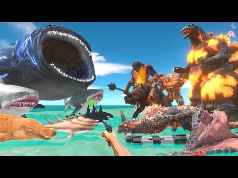 FPS Avatar Rescues Volcano Monsters and Fights Sea Monsters - Animal Revolt Battle Simulator
