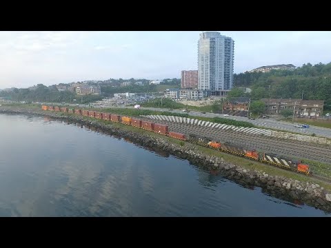 Nice Aerial View! Awesome Lashup on CN Local Transfer Train 507 at Rockingham Yard - Halifax, NS