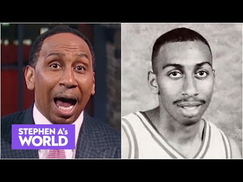 斯蒂芬-A.迴應 "隨機大學運動員 "在推特上發佈他在大學時的照片|斯蒂芬-A的世界。 (Stephen A. reacts to 'Random College Athletes' tweeting his pic from college | Stephen A's World)