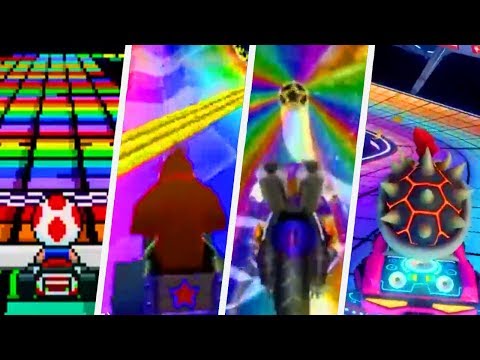 Evolution of Rainbow Road in Mario Kart Games (1992 - 2017)