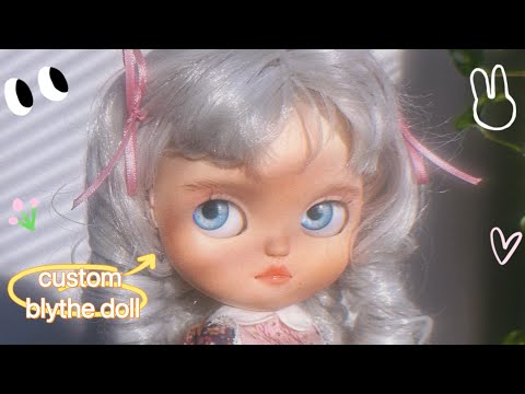 Custom Blythe Doll 🐰🌸 | face-up repaint tutorial | Snow Angel Dolls