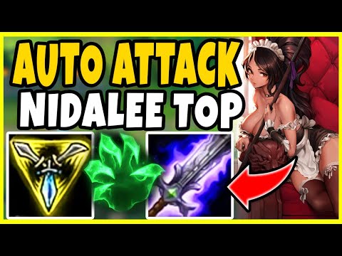 Nidalee Top Cheesing With Auto Attacks! Trinity Force and Blade of The Ruined King!League of Legends