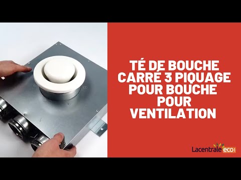 Té de bouche carré 3 piquage pour bouche de ventilation de SDB ou de cuisine