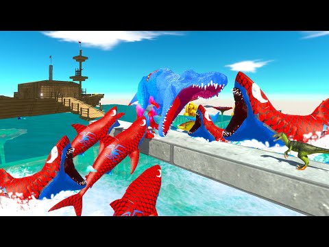 DON'T FALL to SPIDERMAN SHARK DEATH RUN OCEAN Aquatic Predators - ARBS