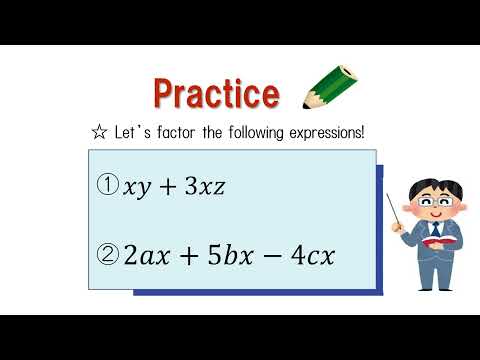 中3＿因数分解＿共通因数でくくる英語版