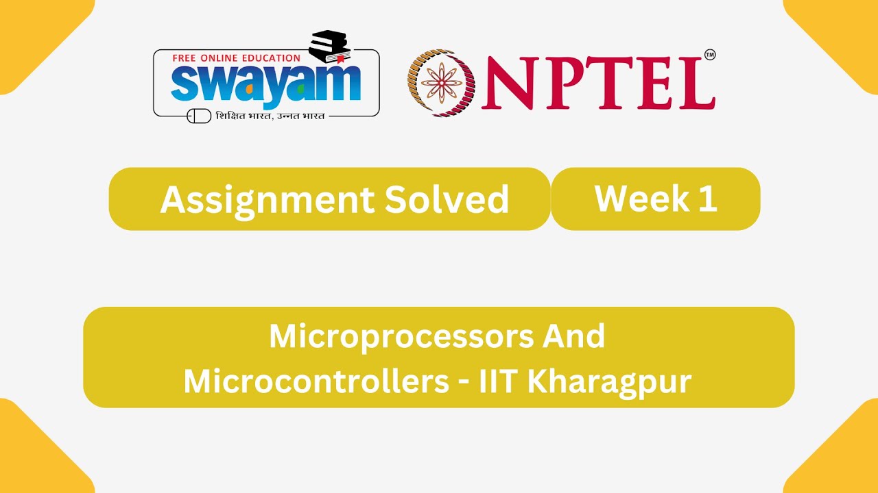 Microprocessors And Microcontrollers Week 1 | NPTEL ANSWERS 2026 #nptel2026 #myswayam #nptel