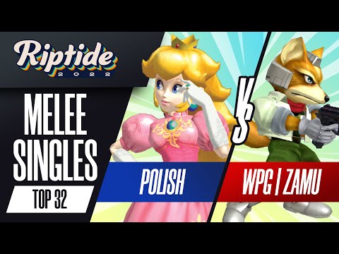 Polish vs Zamu - Melee Singles Top 32 - Riptide 2022 | Peach vs Fox