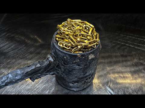 Molten Brass Chain Turned into a Razor-Sharp Knife