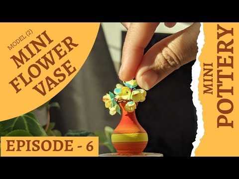 Throwing Mini Clay Flower Pot On Mini Pottery Wheel | Mini Pottery Tutorial | Tiny Flower Vase |