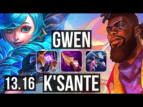 GWEN vs K'SANTE (TOP) | 4/1/9, 66% winrate | KR Master | 13.16