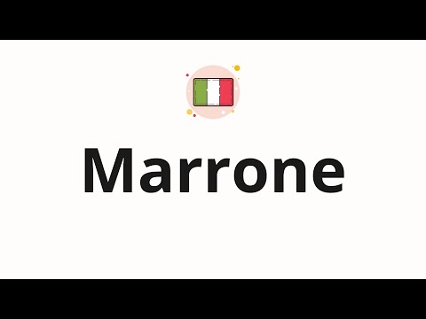 How to pronounce Marrone
