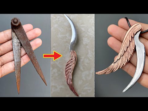 i turn old compass into neck knife - making knife pendant
