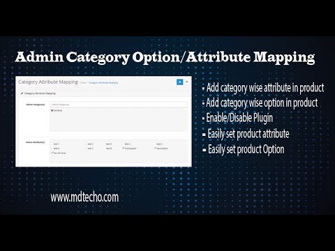 Admin Category Option/Attribute Mapping Opencart by MD Techo