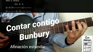 Contar contigo Bunbury cover (cómo tocar) acordes y letra